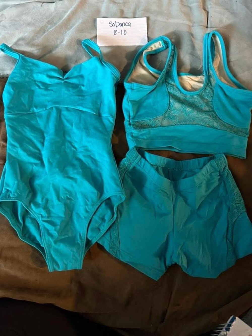 Sodanca Teal Dancewear Set - Leotard, Bra & Shorts